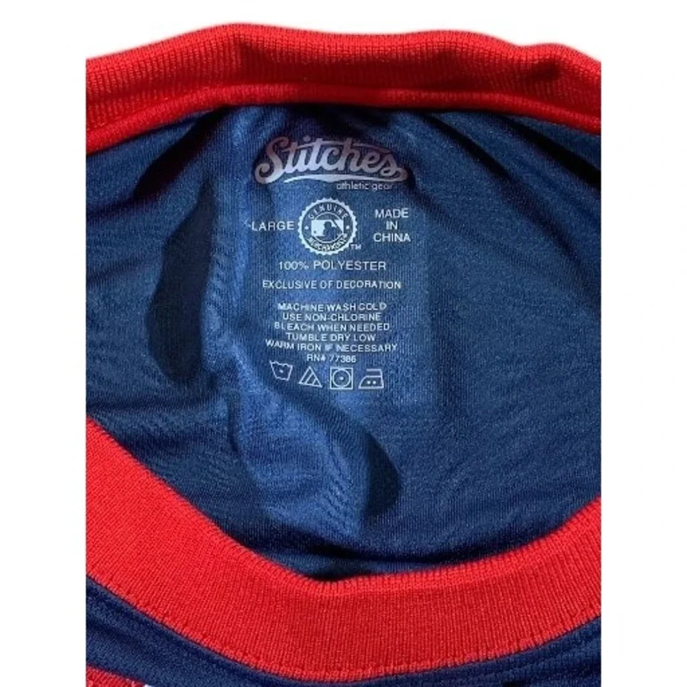 NWT Red Sox Stitches MLB Baseball Jersey‎ Shirt Mens Large Blue Red Short Sleeve